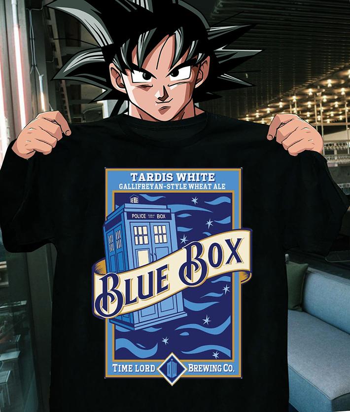 Doctor Who Tardis White Gallifreyan-Style Wheat Ale Blue Box Time Lord Brewing Co t-shirt shirt