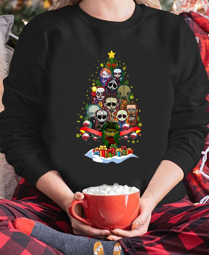Horror characters nightmare christmas tree t-shirt sweatshirt