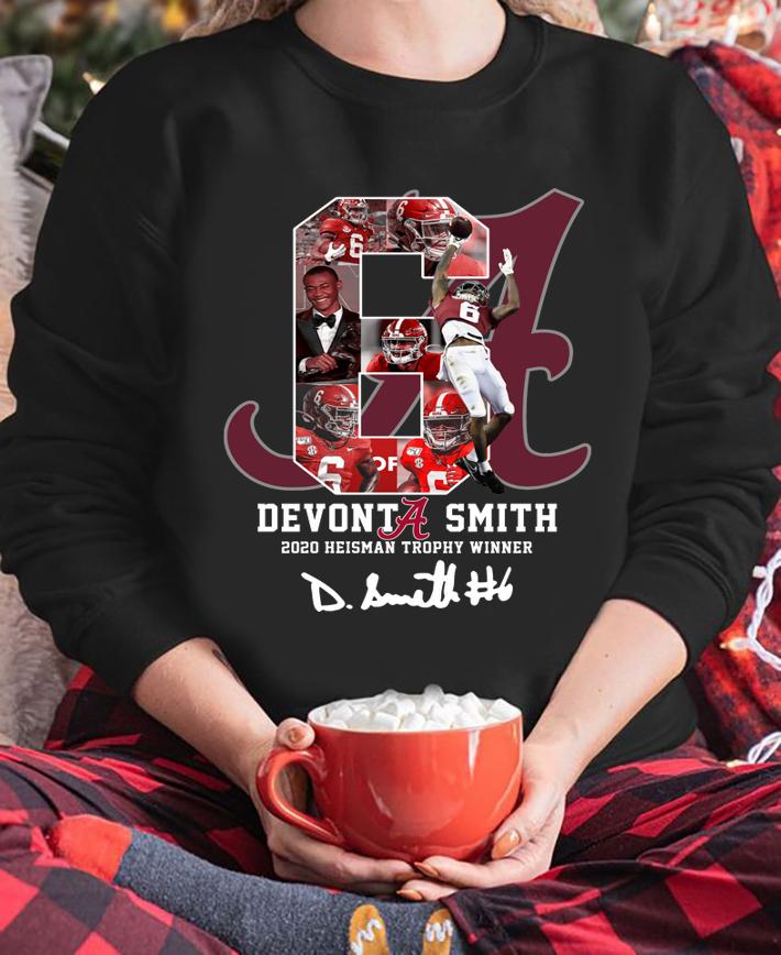 No. 6 Devonta Smith Alabama Crimson Tide 2020 Heisman Trophy Winner Signature t-shirt sweatshirt