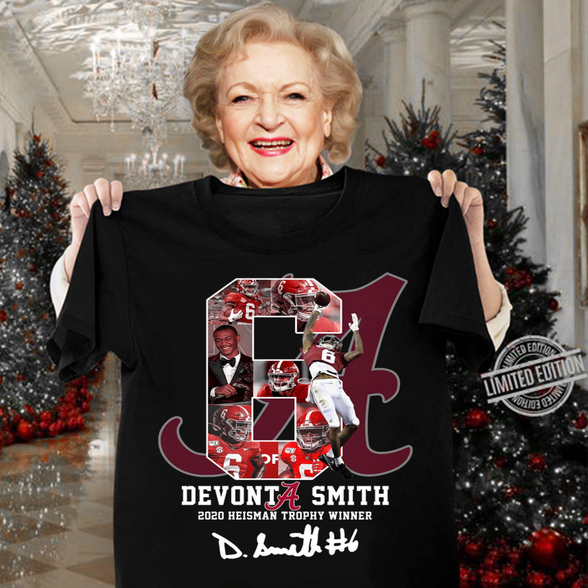 No. 6 Devonta Smith Alabama Crimson Tide 2020 Heisman Trophy Winner Signature t-shirt woman shirt