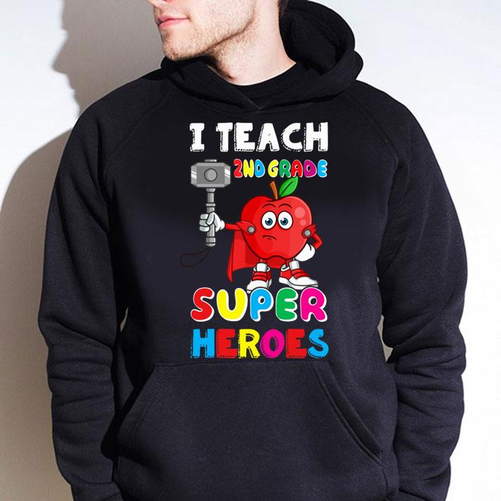 Top I Teach 2nd Grade Superheroes Super Apple Teaching t-shirt hoodie