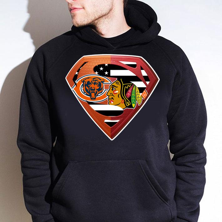 Chicago Bears And Chicago Blackhawks Inside Superman Logo t-shirt hoodie