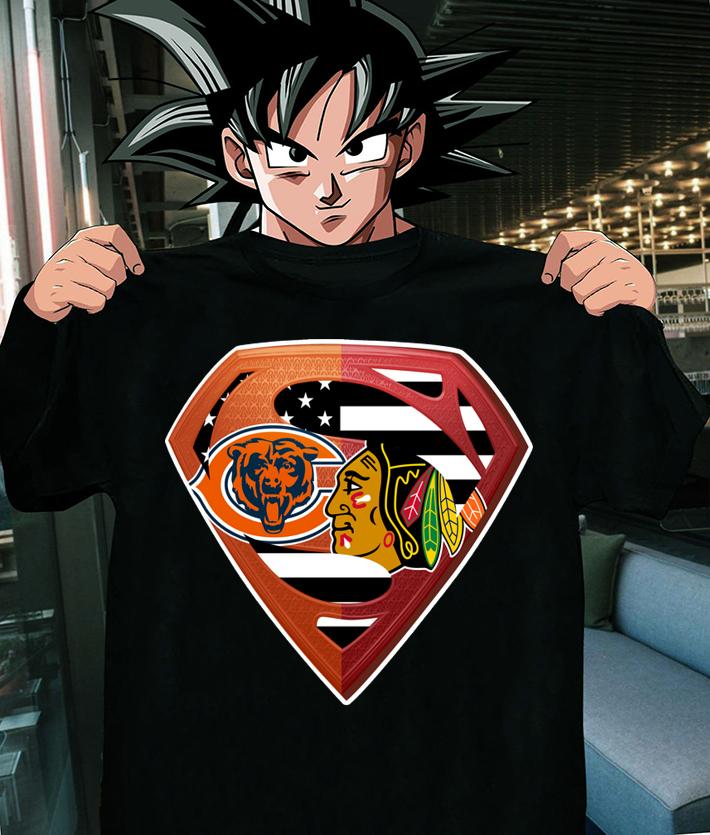 Chicago Bears And Chicago Blackhawks Inside Superman Logo t-shirt shirt