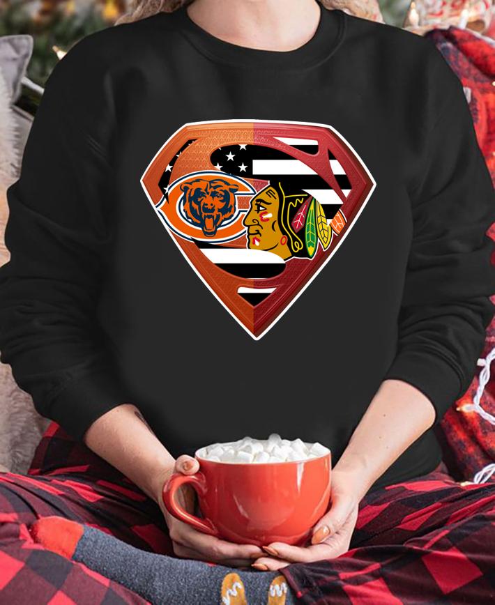 Chicago Bears And Chicago Blackhawks Inside Superman Logo t-shirt sweatshirt