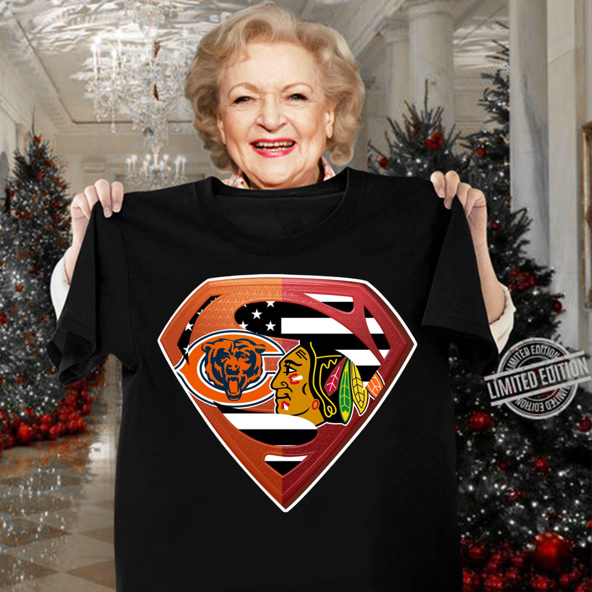 Chicago Bears And Chicago Blackhawks Inside Superman Logo t-shirt woman shirt