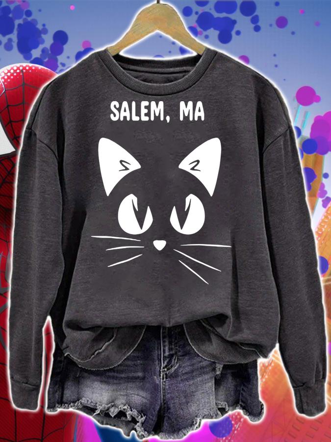 Salem, Ma Black Cat Halloween 2018 t-shirt sweatshirt