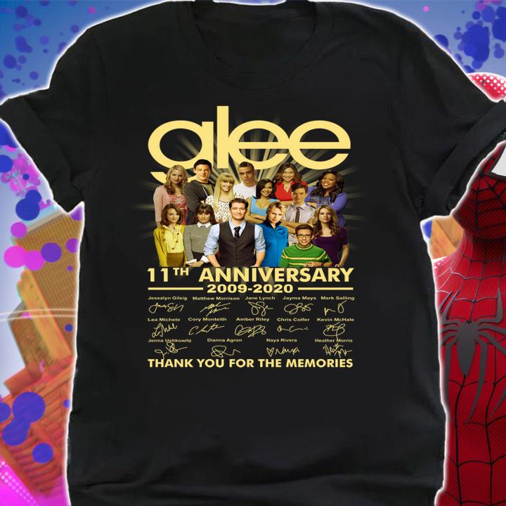 Glee TV Series 11th anniversary 2009-2020 signatures t-shirt shirt