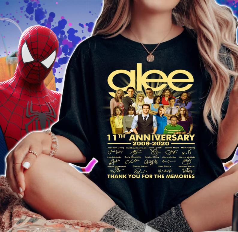 Glee TV Series 11th anniversary 2009-2020 signatures t-shirt woman shirt
