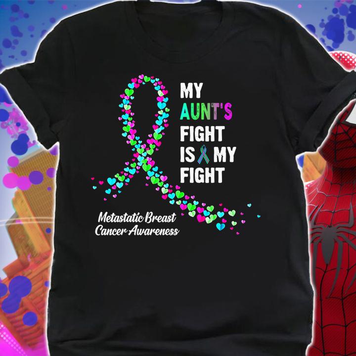 My Aunt's Fight My Fight Metastatic Breast Cancer Awareness B07Z1MZ86F t-shirt shirt