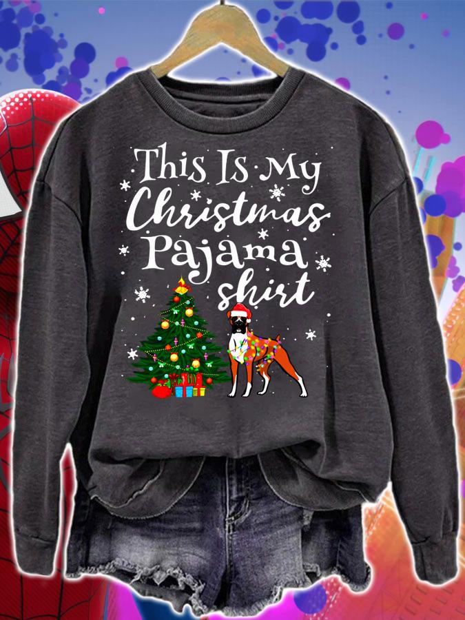 This is my Christmas Pajama Boxer Lover Dog sweater t-shirt sweatshirt