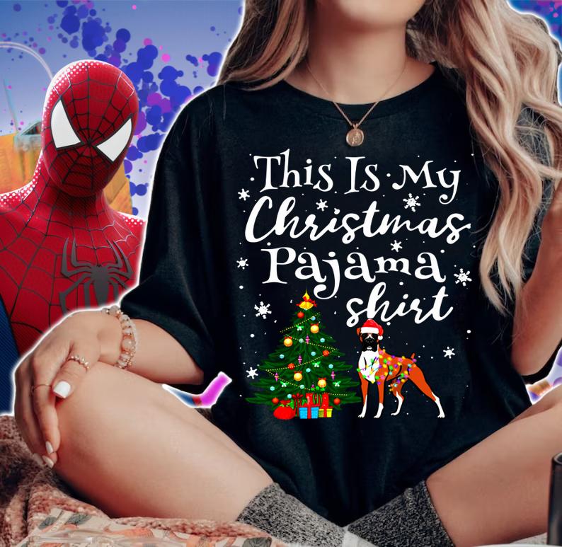 This is my Christmas Pajama Boxer Lover Dog sweater t-shirt woman shirt