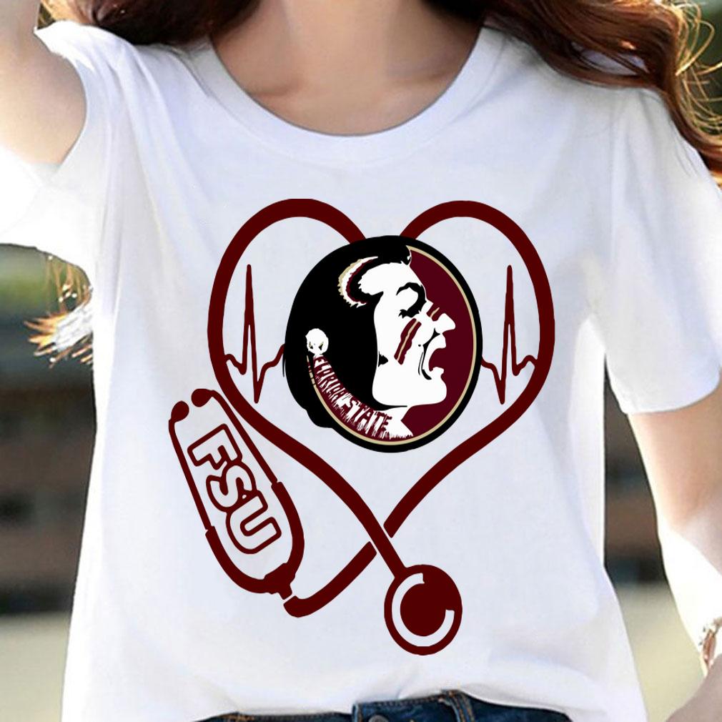 Heartbeat love Florida State Seminoles nurse t-shirt woman shirt