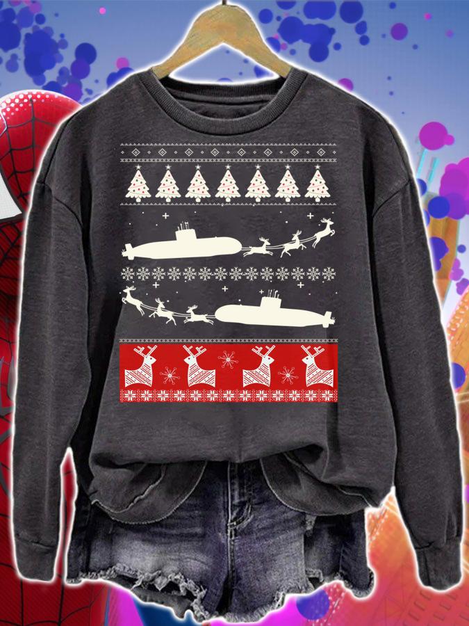 Submarine Service Submariner Ugly Christmas t-shirt sweatshirt