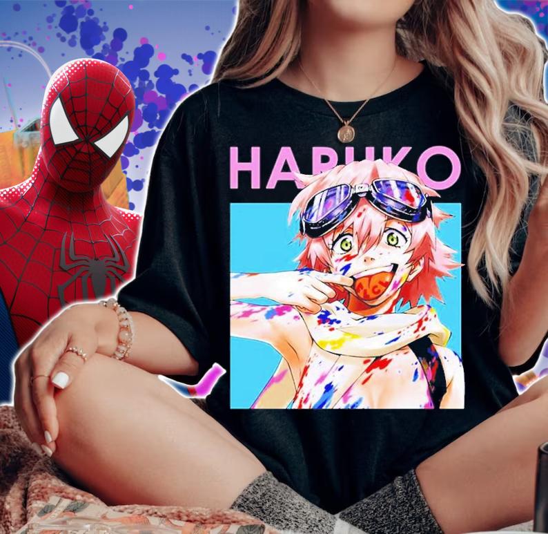 Haruko Haruhara Card Anime Flcl Fooly Cooly Shirt t-shirt woman shirt