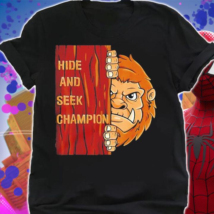 Bigfoot Hide And Seek Champion Funny Sasquatch Forest T-Shirt t-shirt