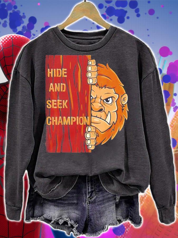 Bigfoot Hide And Seek Champion Funny Sasquatch Forest T-Shirt t-shirt