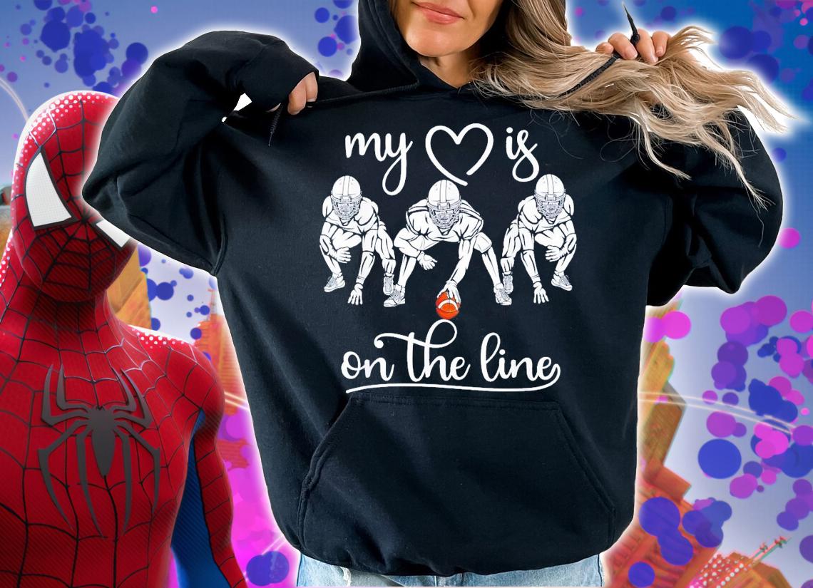 My Heart Is On The Line Offensive Lineman Vintage Football T-Shirt t-shirt