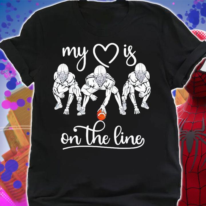 My Heart Is On The Line Offensive Lineman Vintage Football T-Shirt t-shirt