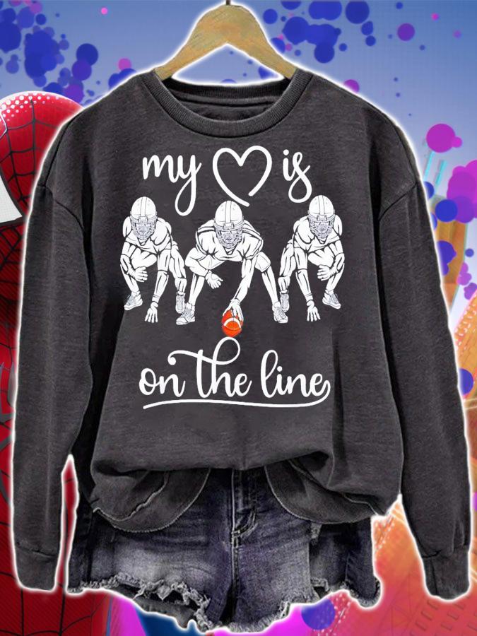 My Heart Is On The Line Offensive Lineman Vintage Football T-Shirt t-shirt