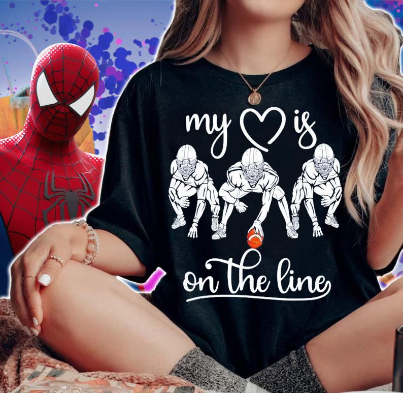 My Heart Is On The Line Offensive Lineman Vintage Football T-Shirt t-shirt