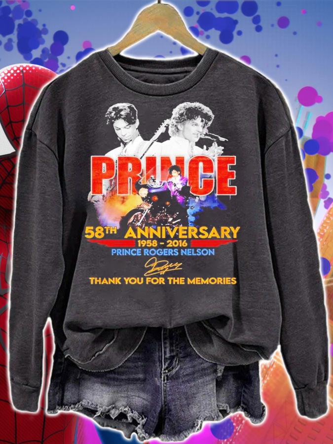 Prince 58th anniversary 1958 2016 thank you for the memories shirt t-shirt sweatshirt