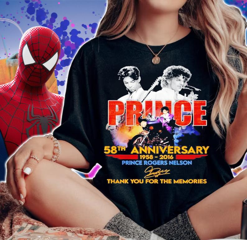 Prince 58th anniversary 1958 2016 thank you for the memories shirt t-shirt woman shirt