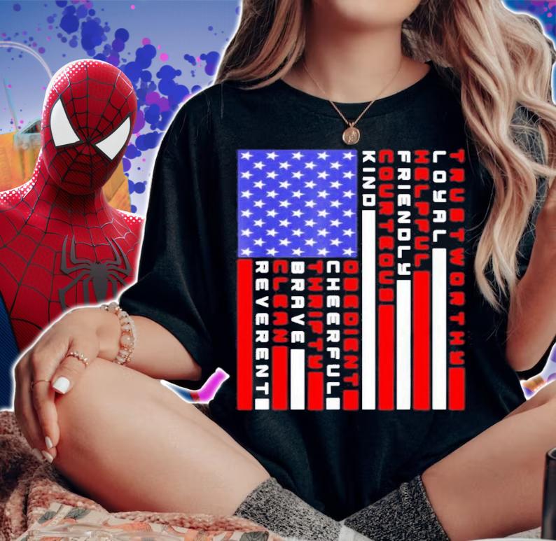 American Flag Scouting Law Shirt t-shirt woman shirt