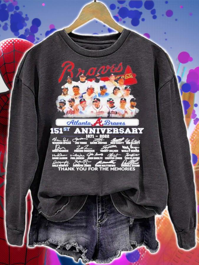 Atlanta Braves Team 151st Anniversary 1871-2022 Signatures Thank You For The Memories Shirt t-shirt sweatshirt