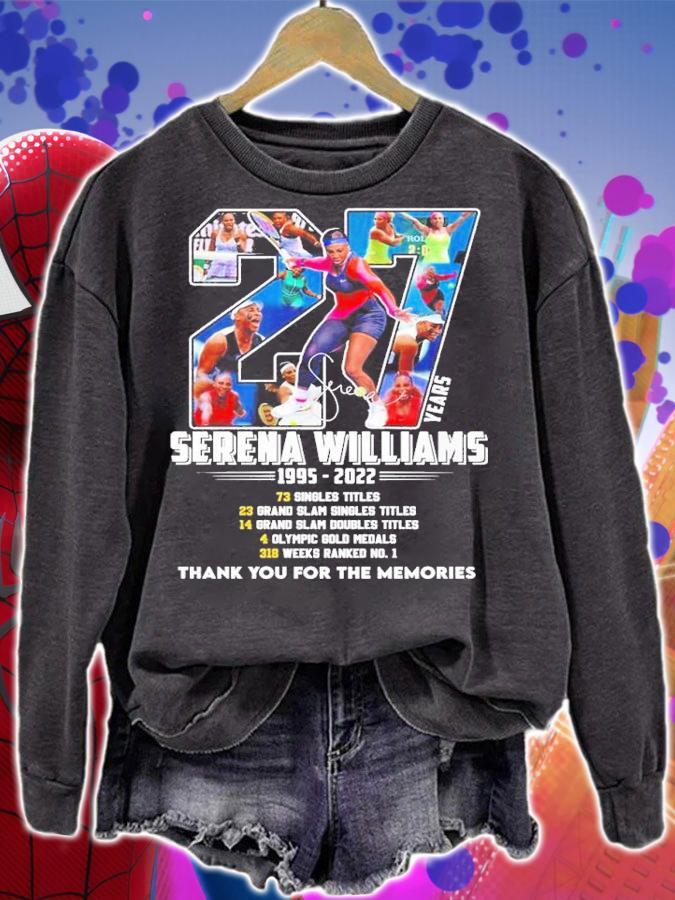 Serena Williams 1995 2022 thank you for the memories shirt t-shirt sweatshirt