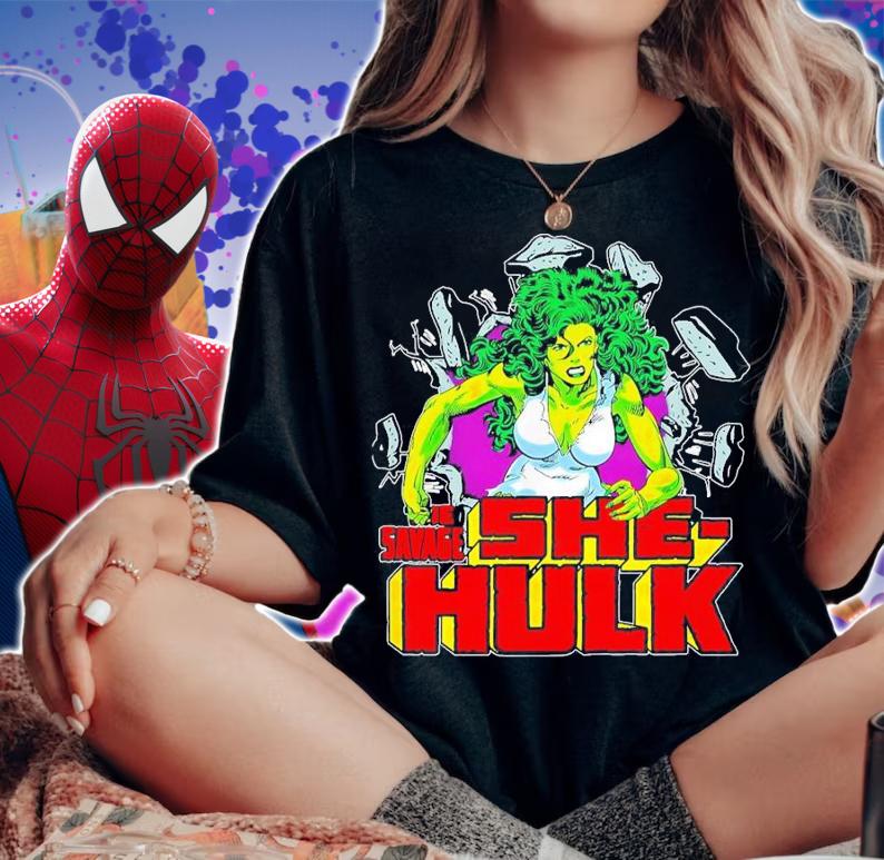 The Savage She Hulk Retro Comic T-Shirt t-shirt woman shirt
