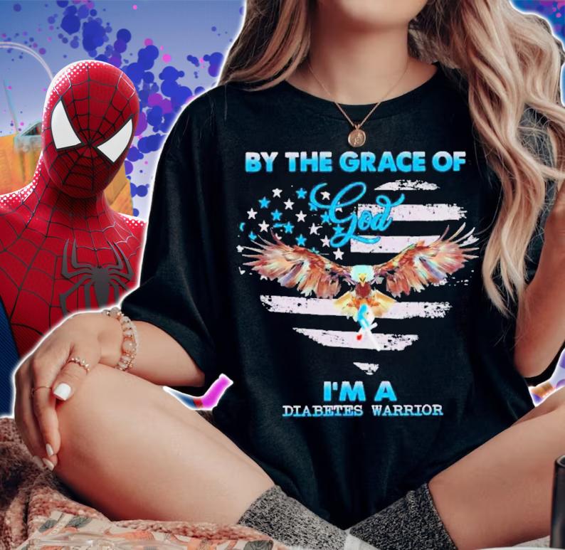 Eagle By The Grace Of God I'm A Heart Diabetes Awareness 2022 American Flag Shirt t-shirt woman shirt