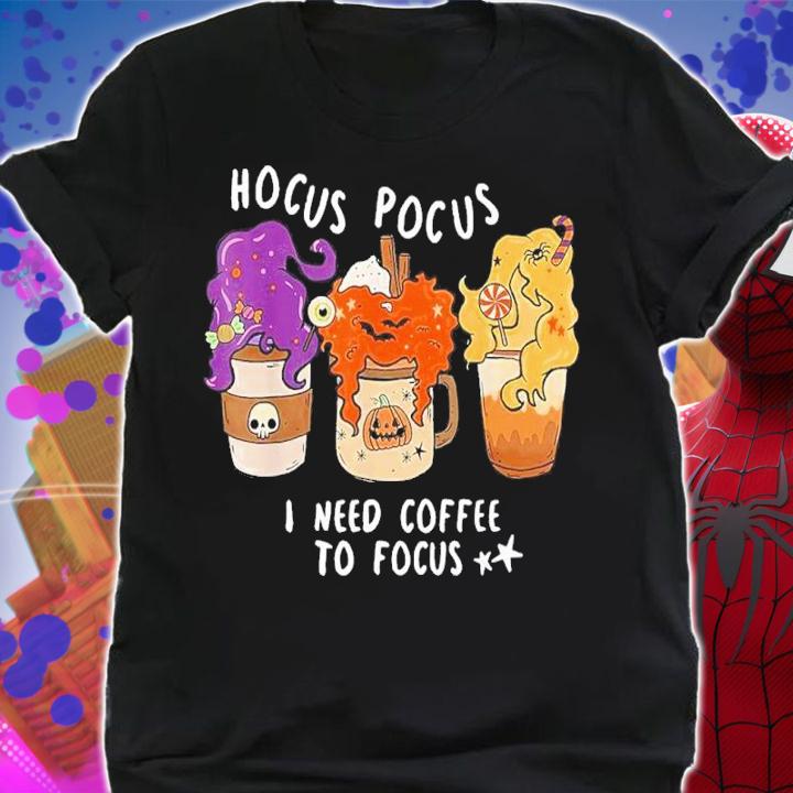 Hocus Pocus I Need Coffee To Focus Halloween Shirt t-shirt shirt