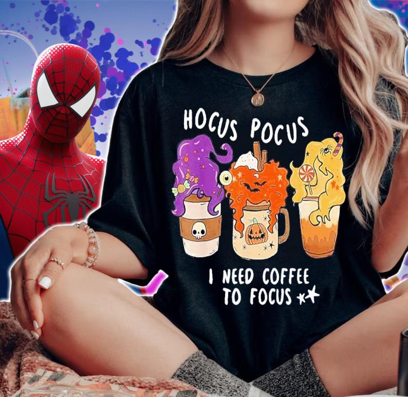 Hocus Pocus I Need Coffee To Focus Halloween Shirt t-shirt woman shirt