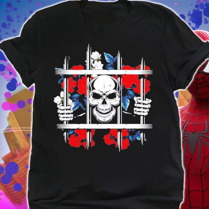 Prison Skeleton Flowers Skull T-Shirt t-shirt shirt