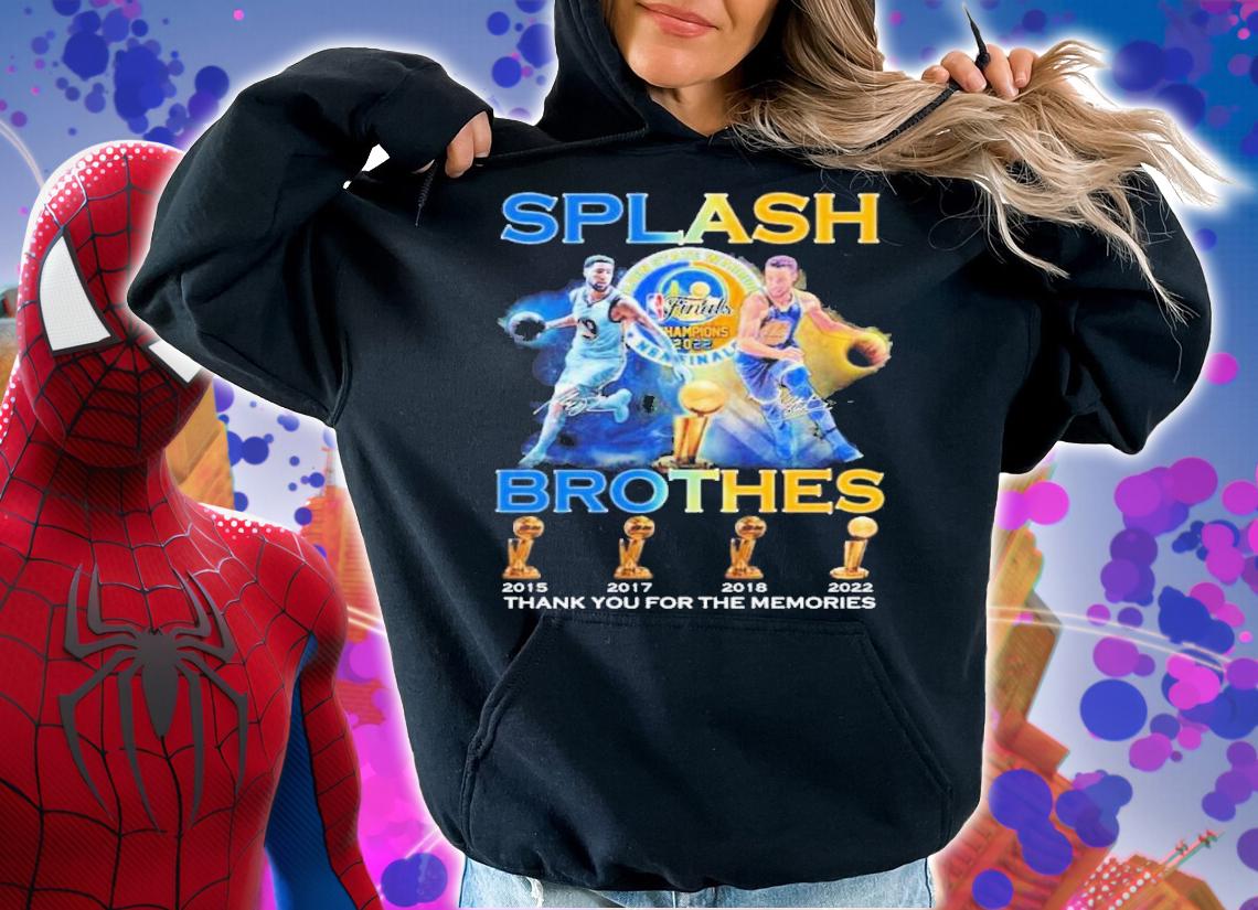 Stephen Curry And Klay Thompson Splash Brothers 2022 Signatures Thank You For The Memories T-Shirt t-shirt hoodie
