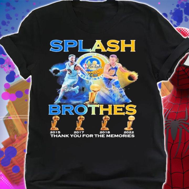 Stephen Curry And Klay Thompson Splash Brothers 2022 Signatures Thank You For The Memories T-Shirt t-shirt shirt