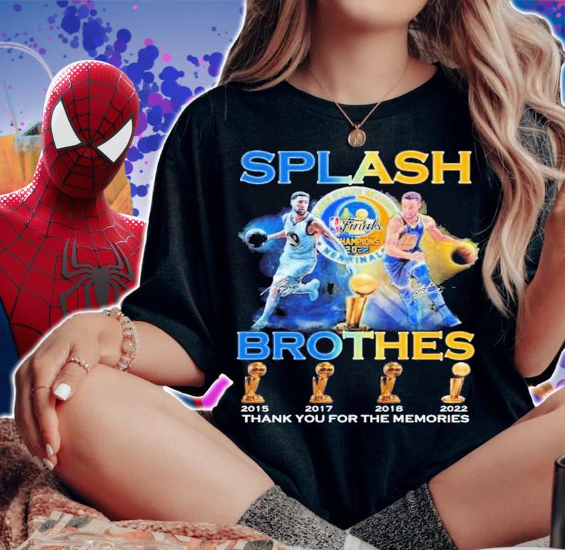 Stephen Curry And Klay Thompson Splash Brothers 2022 Signatures Thank You For The Memories T-Shirt t-shirt woman shirt