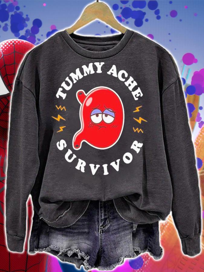 Tummy Ache Survivor Cute Kawaii Stomach Funny Shirt t-shirt sweatshirt