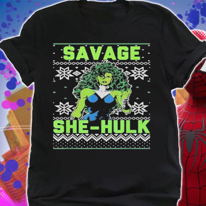 Ugly Christmas Sweater She Hulk Savage T-Shirt t-shirt shirt