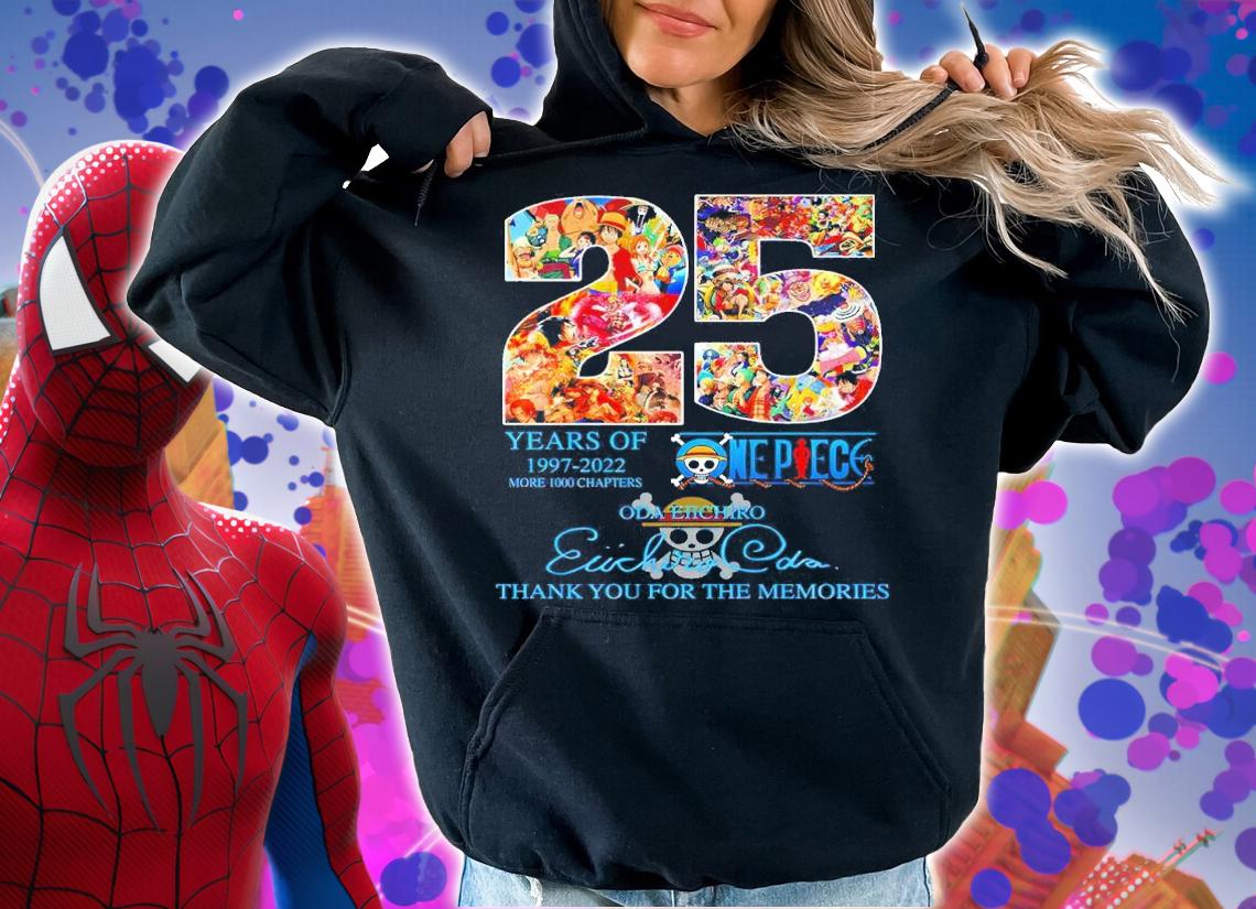 25 Years Of 1997-2022 One Piec Eiichiro Oda Signatures Thank You For The Memories Shirt t-shirt hoodie
