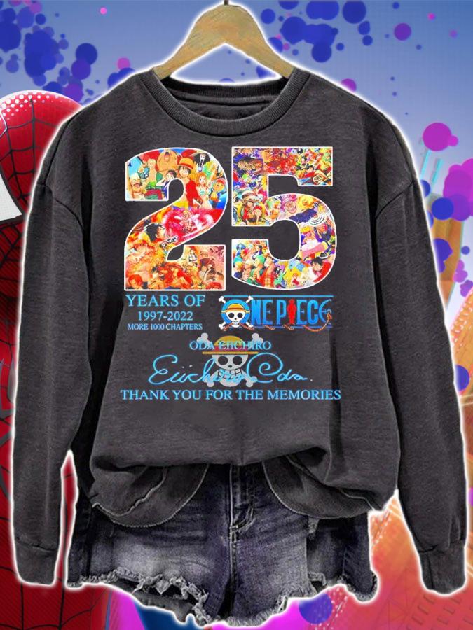 25 Years Of 1997-2022 One Piec Eiichiro Oda Signatures Thank You For The Memories Shirt t-shirt sweatshirt