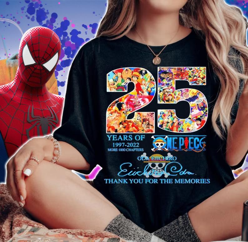 25 Years Of 1997-2022 One Piec Eiichiro Oda Signatures Thank You For The Memories Shirt t-shirt woman shirt