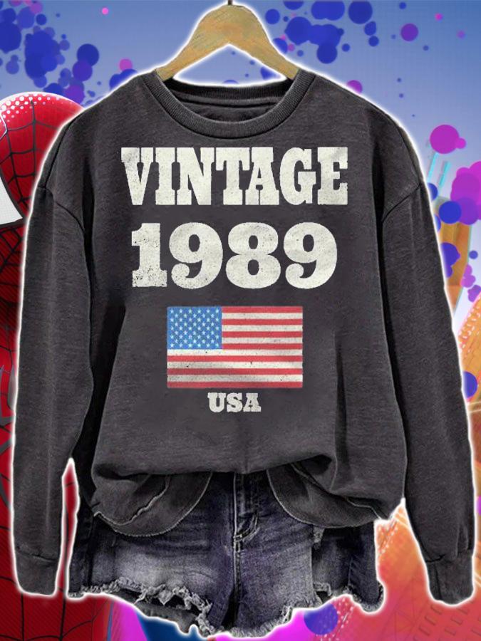 32Nd Birthday Gift Vintage 1989 American Usa Flag Shirt t-shirt sweatshirt