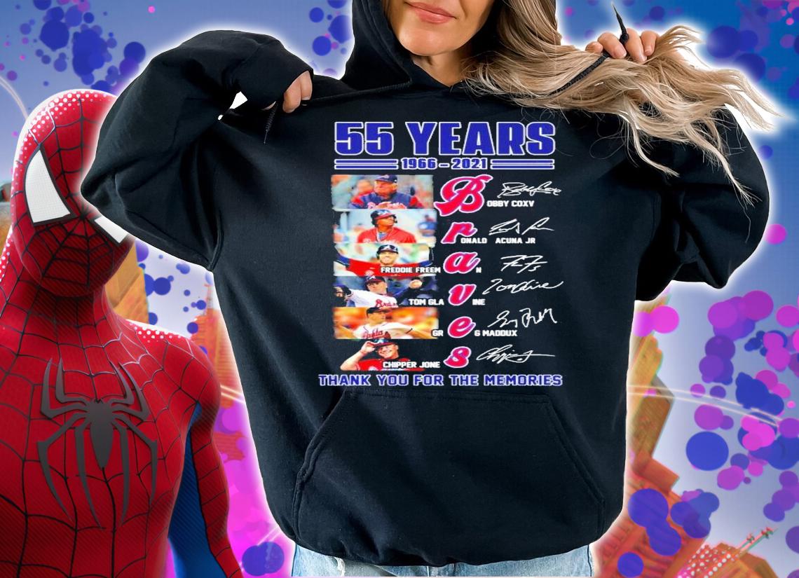 55 Years 1966-2021 Braves Signatures Thank You For The Memories Shirt t-shirt