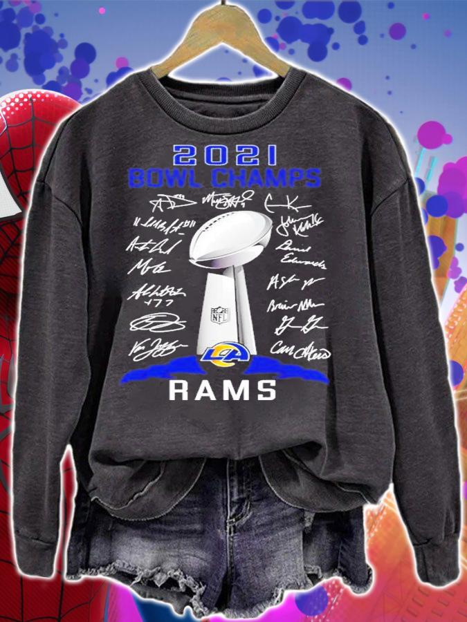 2021 Bowl Champs Rams signatures shirt t-shirt sweatshirt