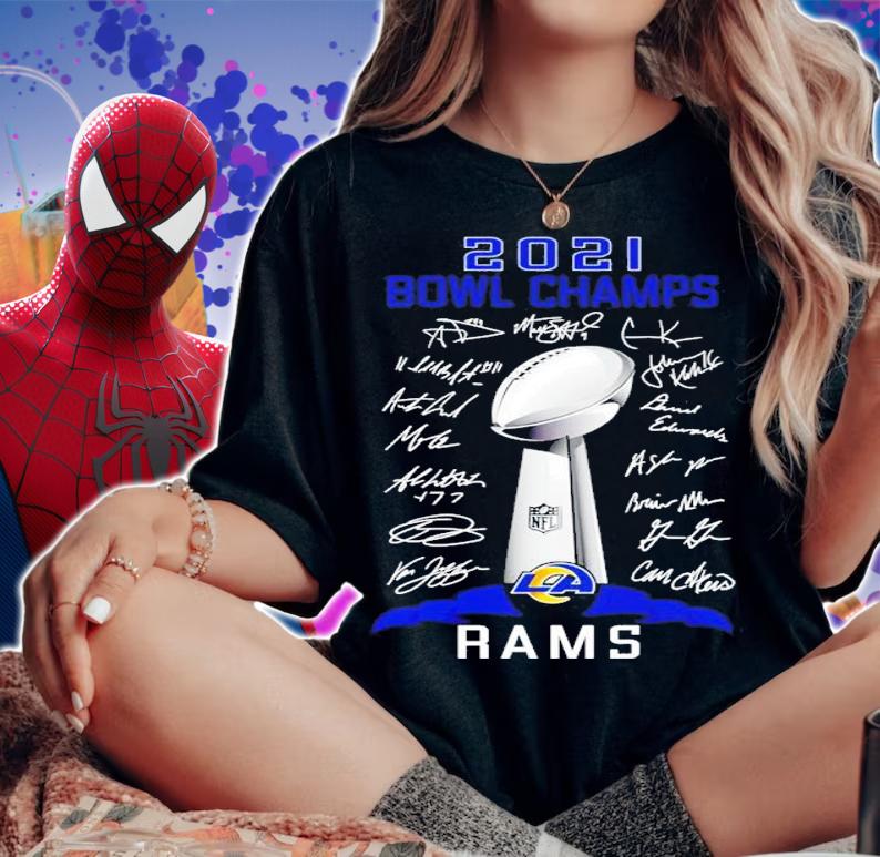 2021 Bowl Champs Rams signatures shirt t-shirt woman shirt