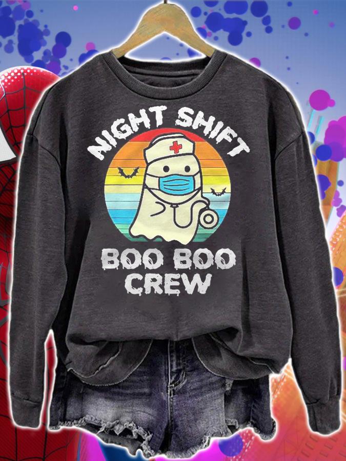 2021 Night Shift Boo Boo Crew Nurse Halloween For Nurses Rn Shirt t-shirt sweatshirt