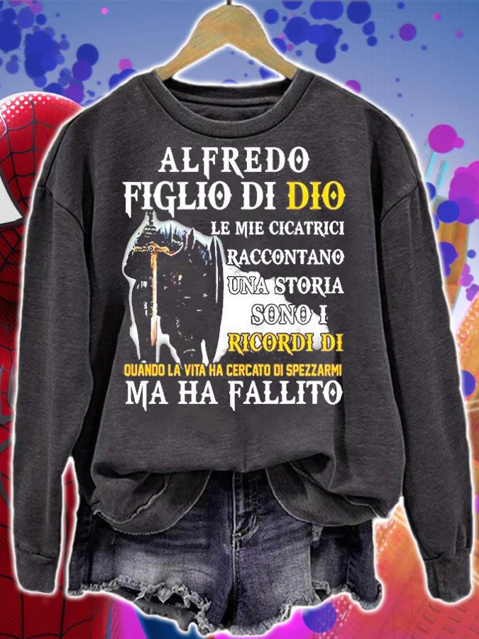 Alfredo Figlio Di Dio Le Mie Cicatrici Raccontano Una Storia Christian T-Shirt t-shirt sweatshirt
