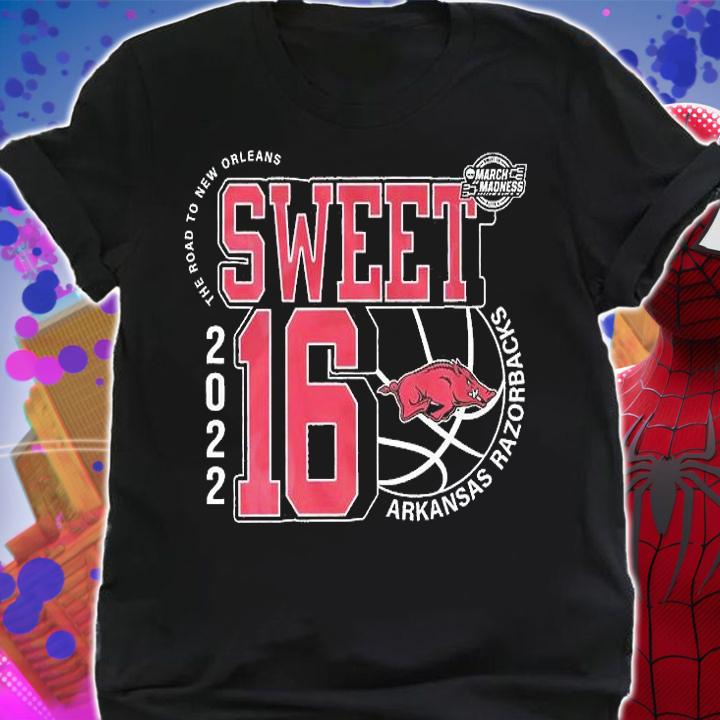 Arkansas Razorbacks March Madness Sweet 16 NCAA The Road To New Orleans 2022 T-Shirt t-shirt shirt