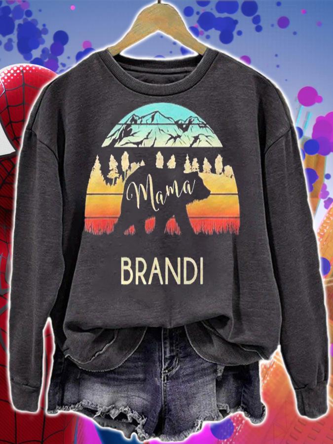 Brandi Name Shirt Retro Mama Bear Mothers Day Gift Shirt t-shirt